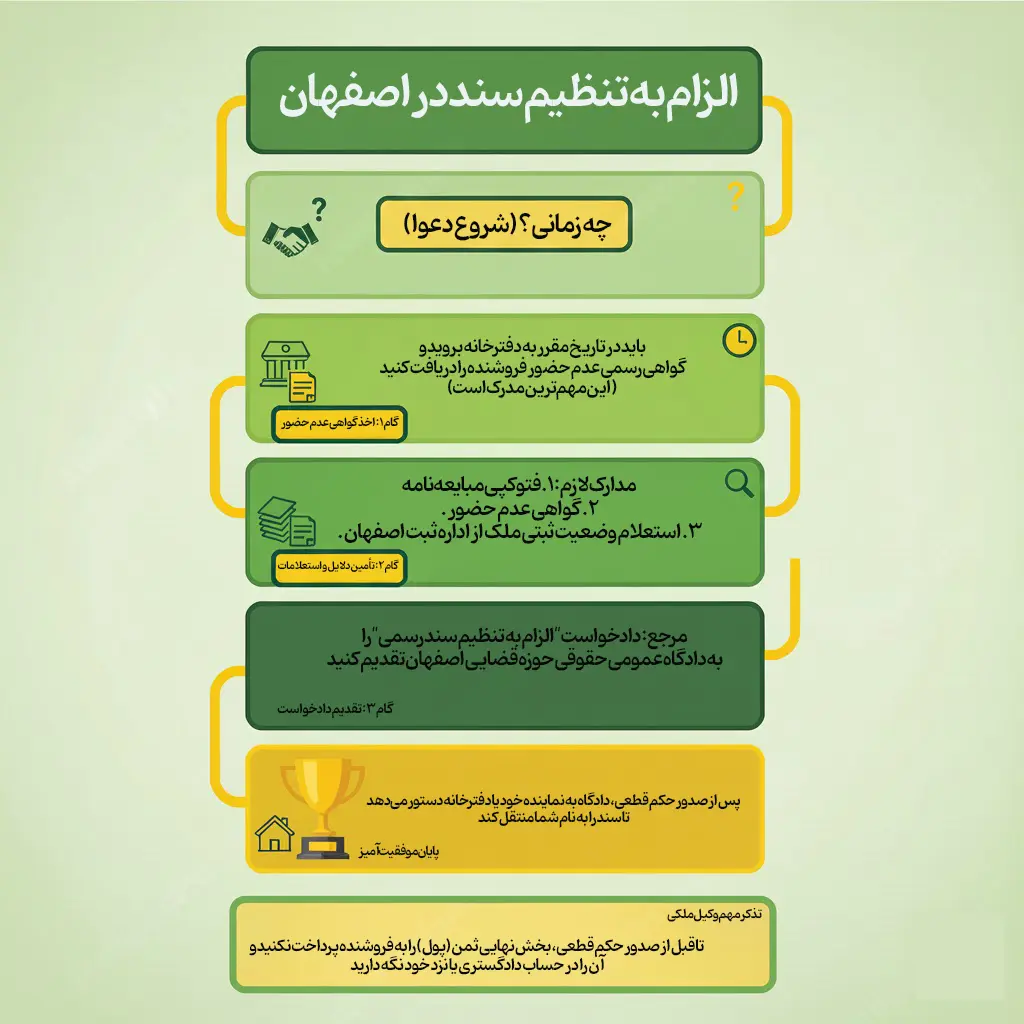 الزام به تنظیم سند در اصفهان