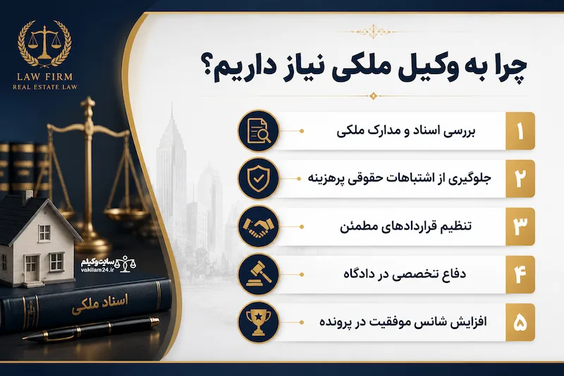 بهترین وکیل ملکی تهران برای دعاوی ملک، سند و قرارداد 3 دلایل نیاز به انتخاب بهترین وکیل ملکی در تهران